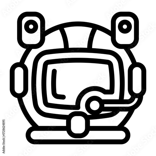 This Space Helmet icon is suitable for Science Fiction, Sci-fi Film, etc.