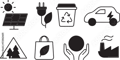 camping icons set vector illustration