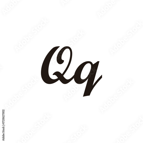 Letter Qq connect geometric symbol simple logo vector