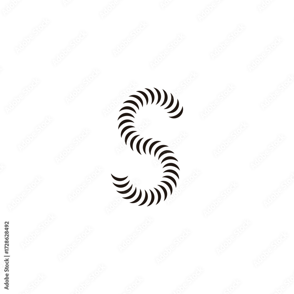 Fototapeta premium Letter S pipe, geometric symbol simple logo vector
