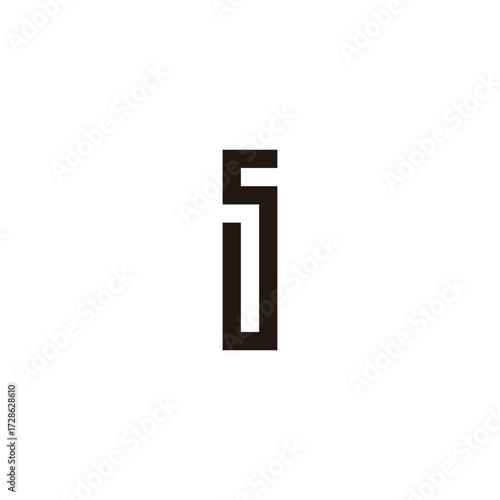Number 5 and 1 square, rectangle geometric symbol simple logo vector