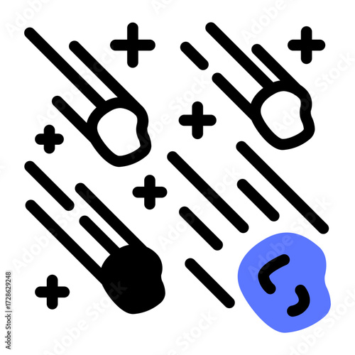 This Asteroid icon is suitable for Science Fiction, Sci-fi Film, etc.