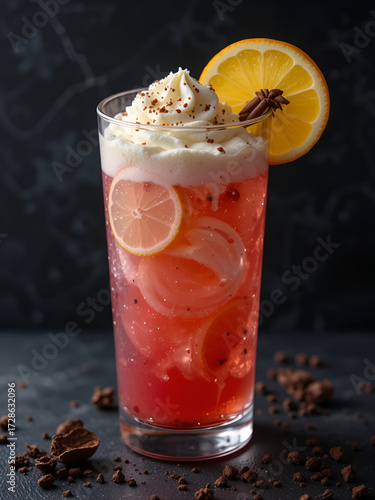 alcoholic drink pomace cream on black background