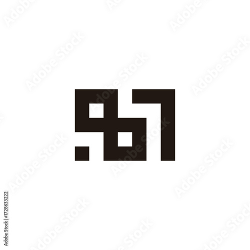 Number 8 and 7 square geometric symbol simple logo vector