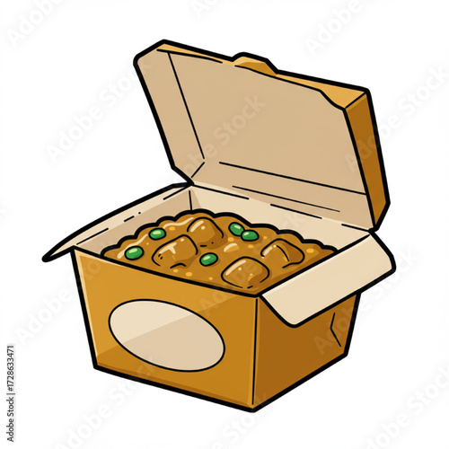 Delicious Indian curry in a take-out box, perfect for a quick and flavorful meal