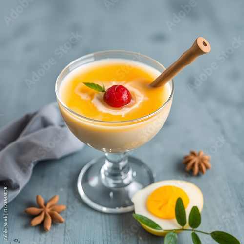 Kogel mogel drink made from eggs with cream