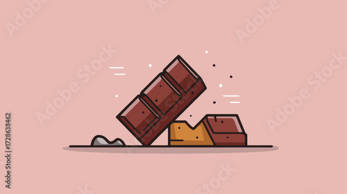 Broken chocolate bar illustration