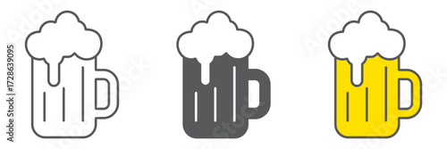 Beer icon, st patrick s day and alcohol, glass of beer sign, vector graphics, a linear pattern on a white background, editable stroke.