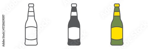 Beer bottle icon, st patrick s day and alcohol, glass beer bottle sign, vector graphics, a linear pattern on a white background, editable stroke.