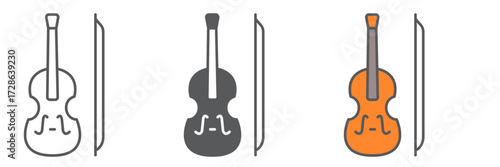 Violin icon, st patrick s day and music, classical instrument sign, vector graphics, a linear pattern on a white background, editable stroke.