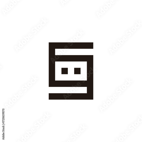 Number 6, 8 and 9 square geometric symbol simple logo vector