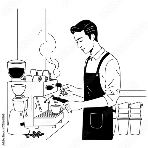 A Barista Making Coffee