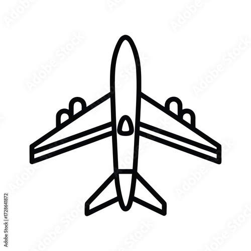 clean outline of a plane flying vector line art.eps