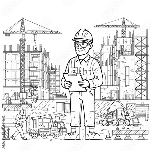 A Construction Manager at a Building Site
