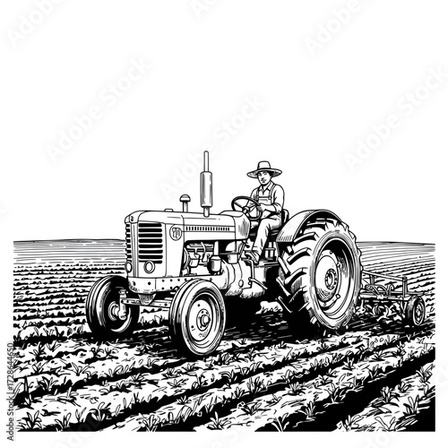 A Farmer on a Tractor
