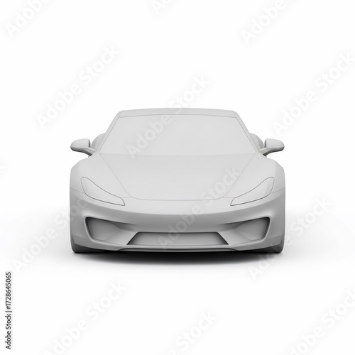 Front view of a generic white sports car model on a clean white background.