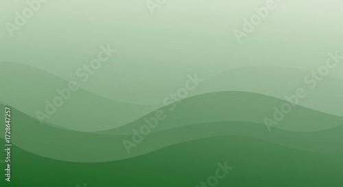 Modern Professional Digital Graphic with Dynamic Flowing Waves on a Fresh Organic Green Surface