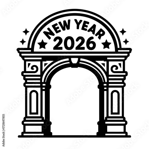 Grand Archway with New Year 2026  A Symbolic Entrance to a Fresh Beginning and New Chapter