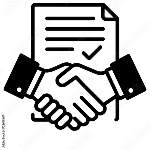 Successful Business Agreement and Contract Handshake - Partnership and Deal Completion Vector Illustration