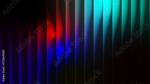 Abstract vibrant red blue cyan color glossy strips glass gradient texture for modern futuristic technology backgrounds, banners, headers, covers, presentations. Vector illustration.