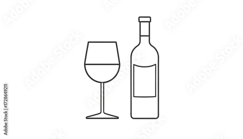 Wine glass and bottle icon