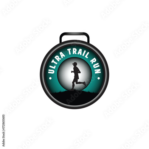 ultra trail run logo vector image
