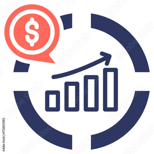 Market Penetration glyph color icon