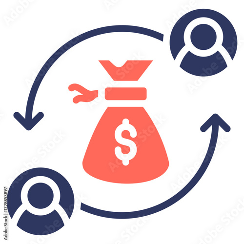 Financial Restructuring glyph color icon