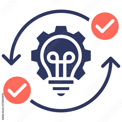 Process Improvement glyph color icon