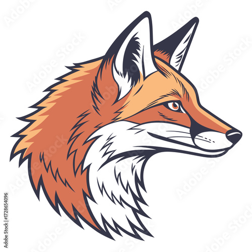 Majestic Fox Head Vector Sticker, Tattoo, T-shirt Design