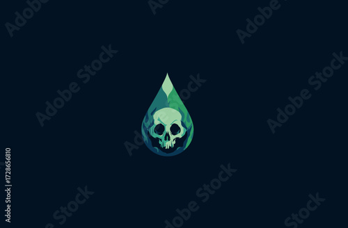 Skull in teardrop