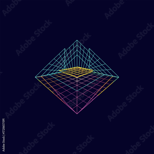 neon net type art  vector 