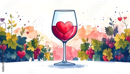Wallpaper Mural Wine glass with heart Torontodigital.ca
