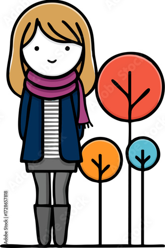 a cartoon character standing next to three round objects with arrows pointing downward