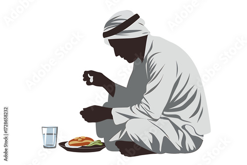 Ramadan Festival Ornaments with Topi, Lanterns, and Quran Elements