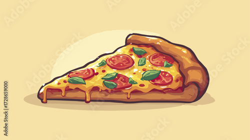 Delicious pizza slice illustration