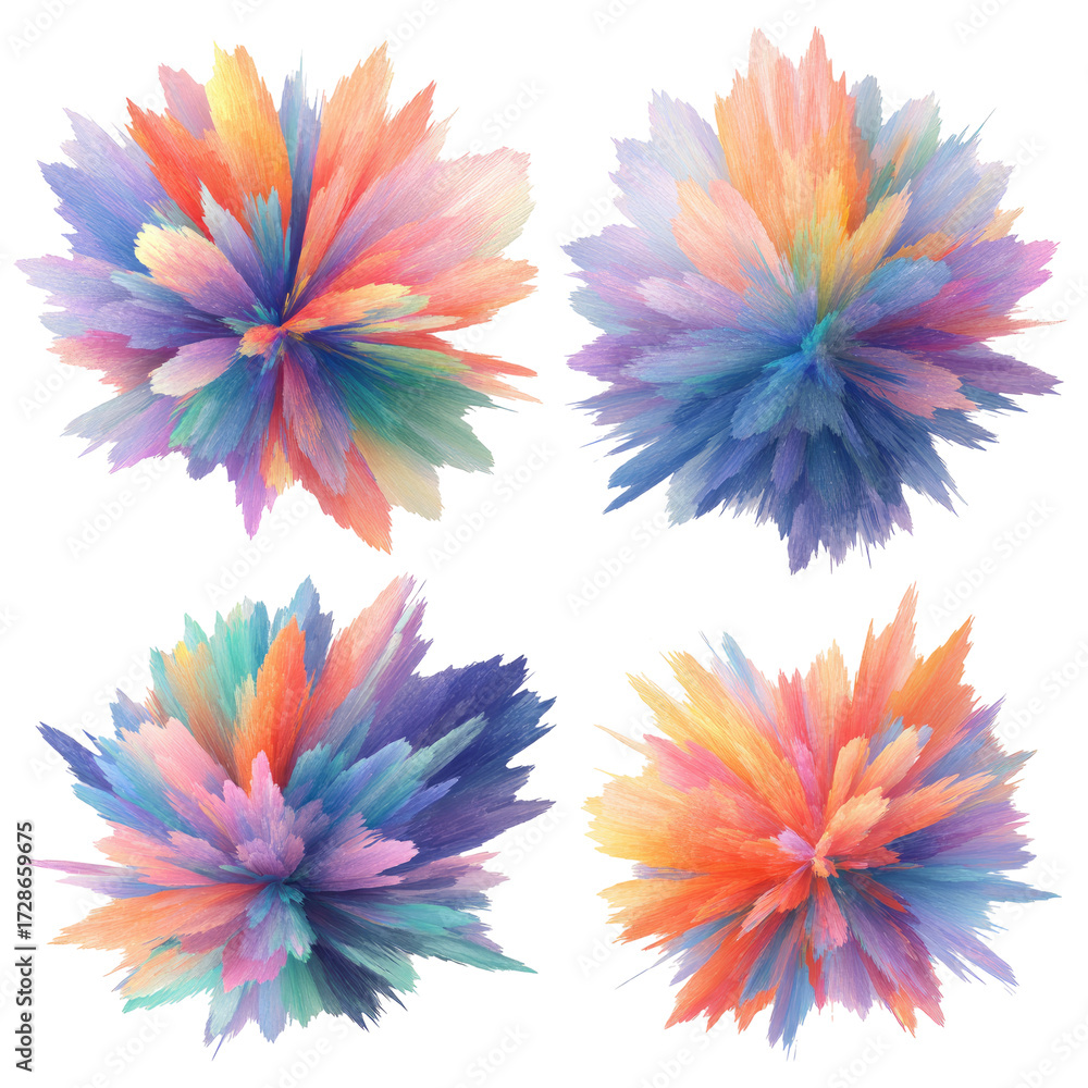 Obraz premium Abstract colorful paint explosions