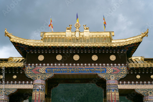 Golden roof of a Tibetan Buddhist temple in China