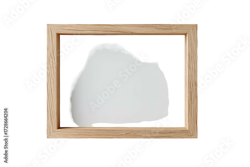 Wooden frame enclosing a textured white shape