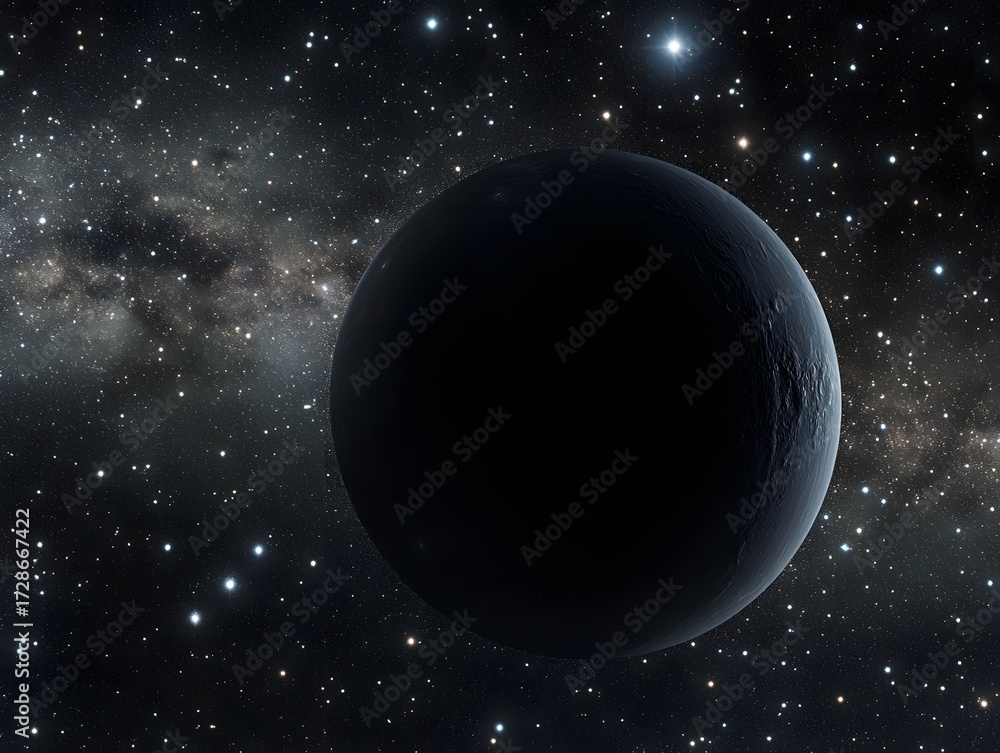 Fototapeta premium Mysterious Dark Planet in Distant Space