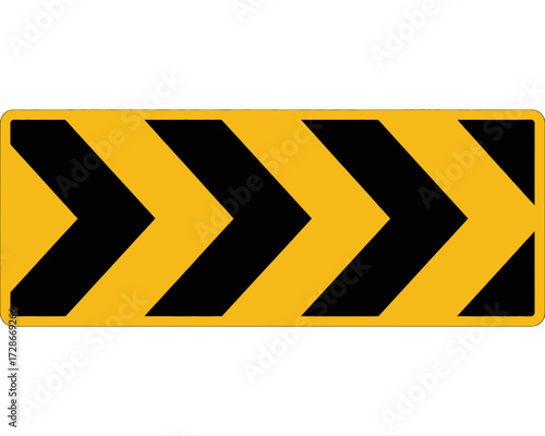 Chevron directional sign vector graphic scalable arrow indicator for road safety silhouette