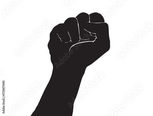 Powerful Social Activism Symbol in Minimal Silhouette Vector Design Artwork
