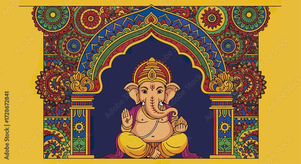 Fototapeta premium Hindu deity ganesh illustration