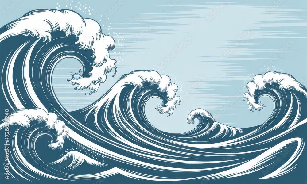 Fototapeta premium Powerful Ocean Waves Crashing.