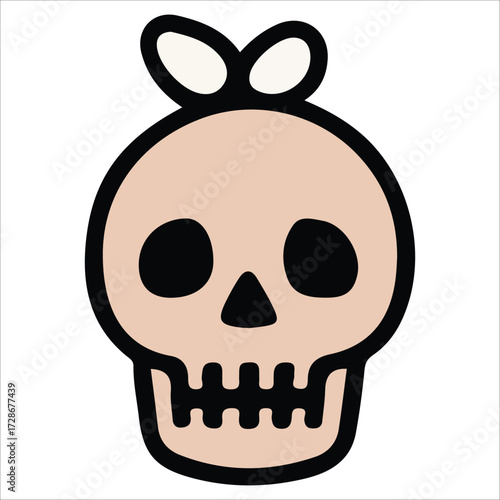 Canada Day Skull Icon Illustration in Bold Black and Red Color