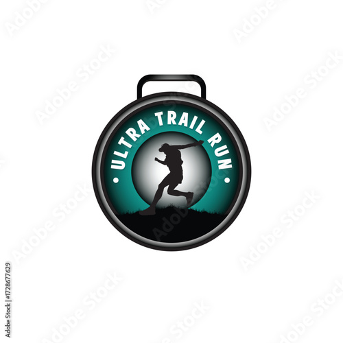 ultra trail run logo vector image