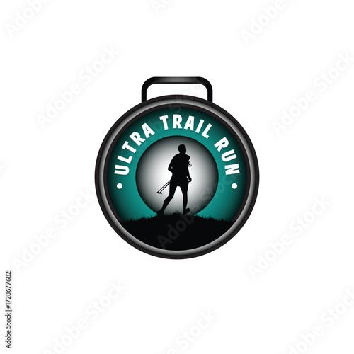 ultra trail run logo vector image