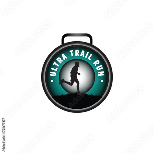 ultra trail run logo vector image