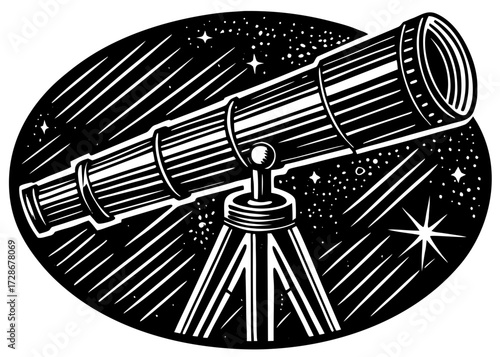 Telescope Silhouette, Columbus Day Explorer SVG, PNG