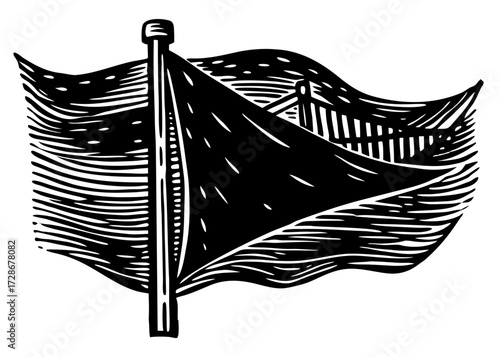 Flag On Mast Silhouette, Columbus Day Voyage SVG, PNG